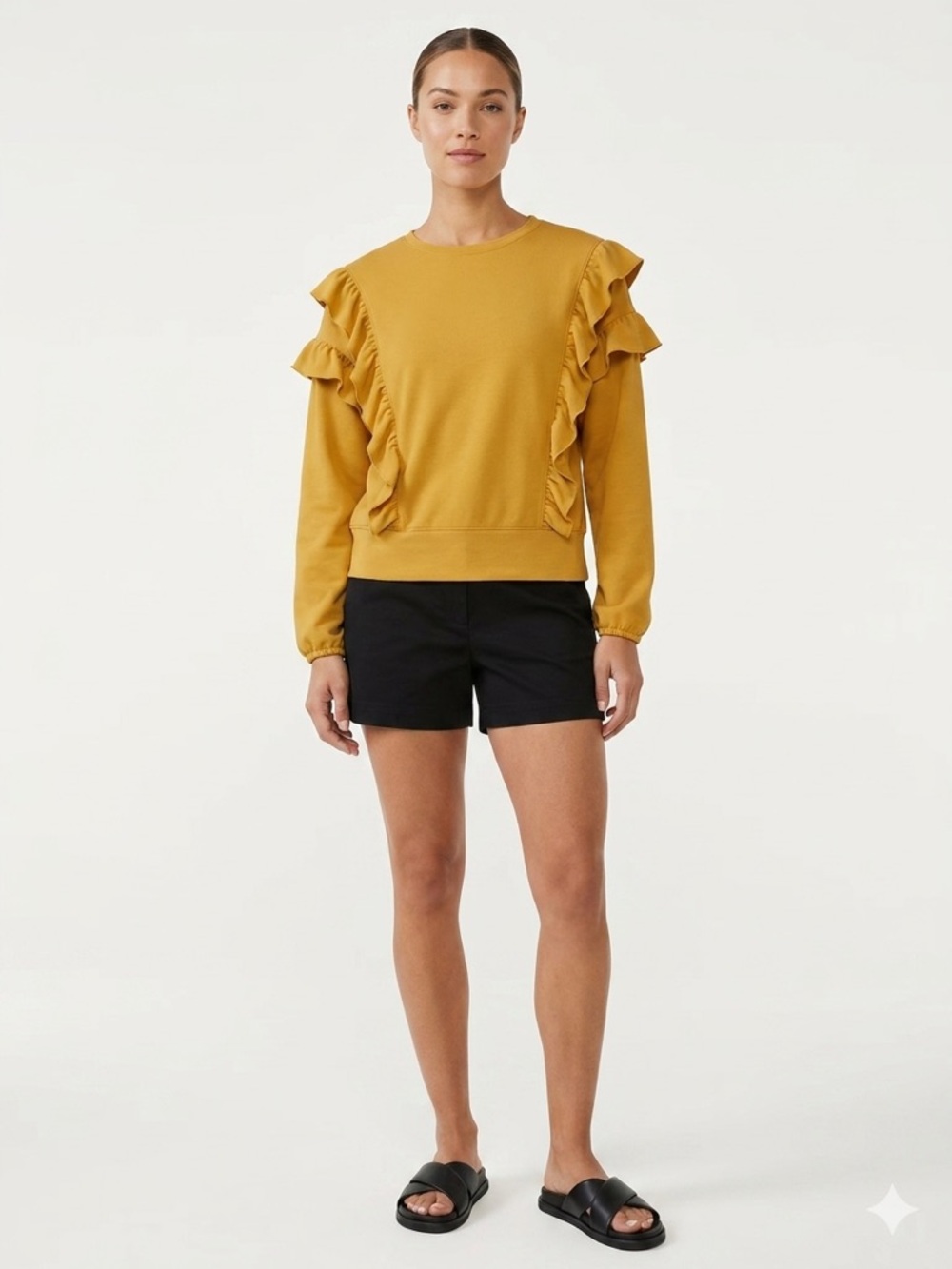 Ann Taylor Mustard Crewneck Sweatshirt